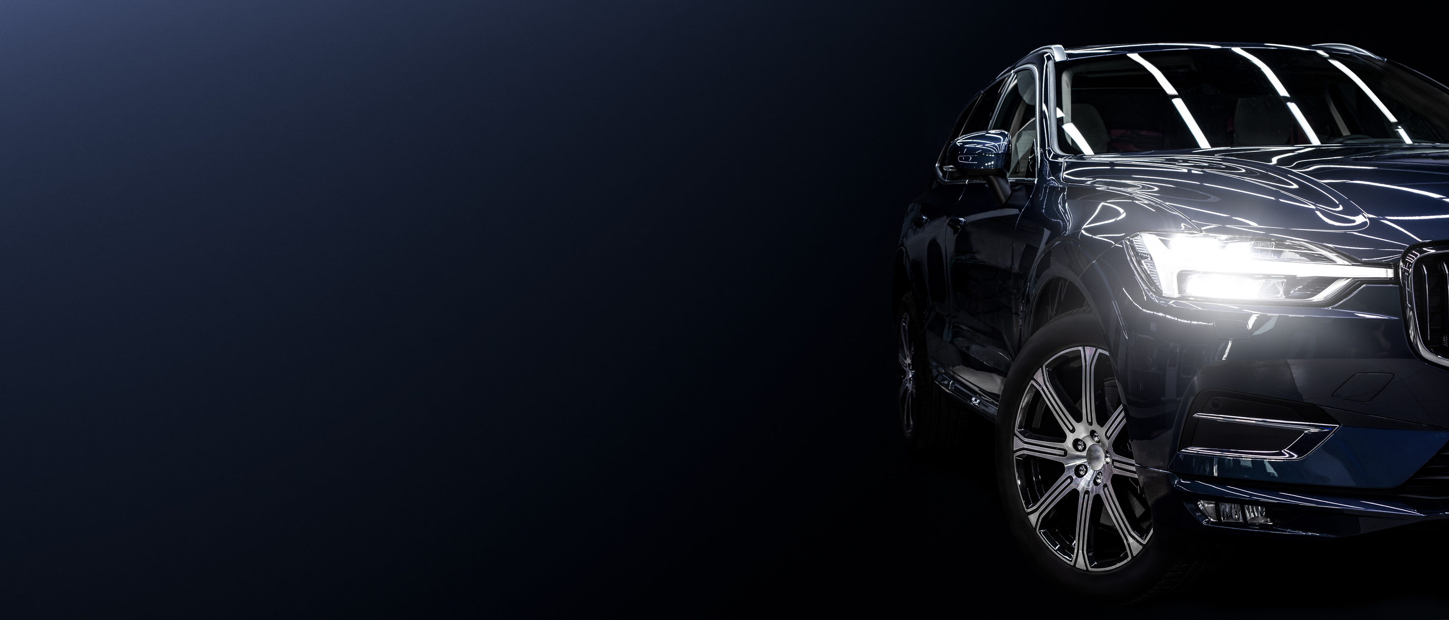 Modern Car on Black Background